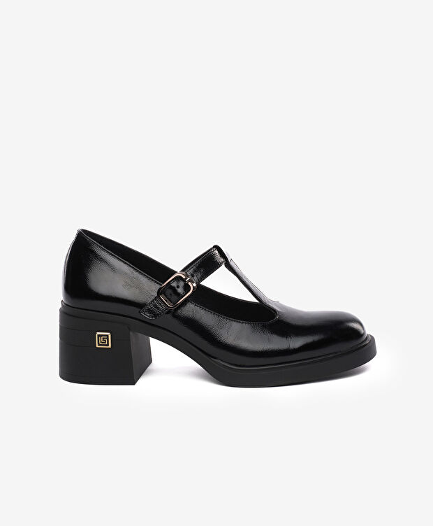 Kadın Siyah Rugan Hakiki Deri Klasik Ayakkabı - 1