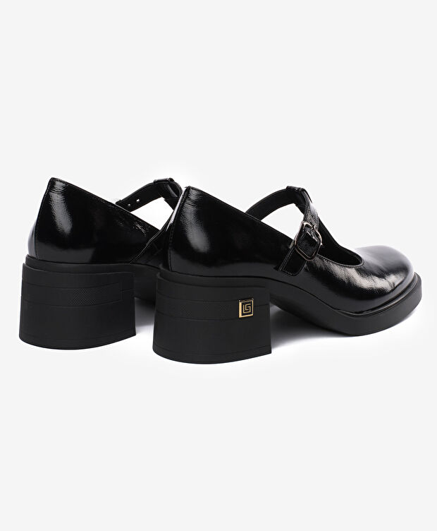 Kadın Siyah Rugan Hakiki Deri Klasik Ayakkabı - 4