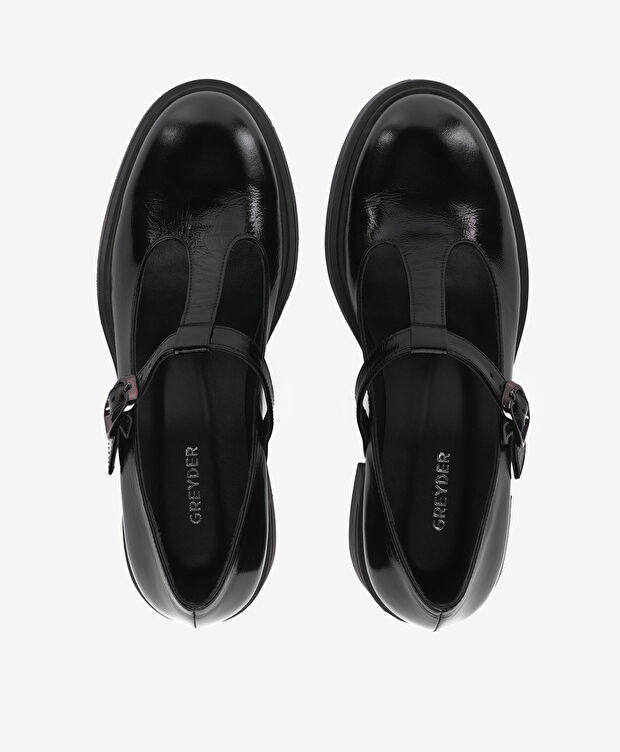 Kadın Siyah Rugan Hakiki Deri Klasik Ayakkabı - 5