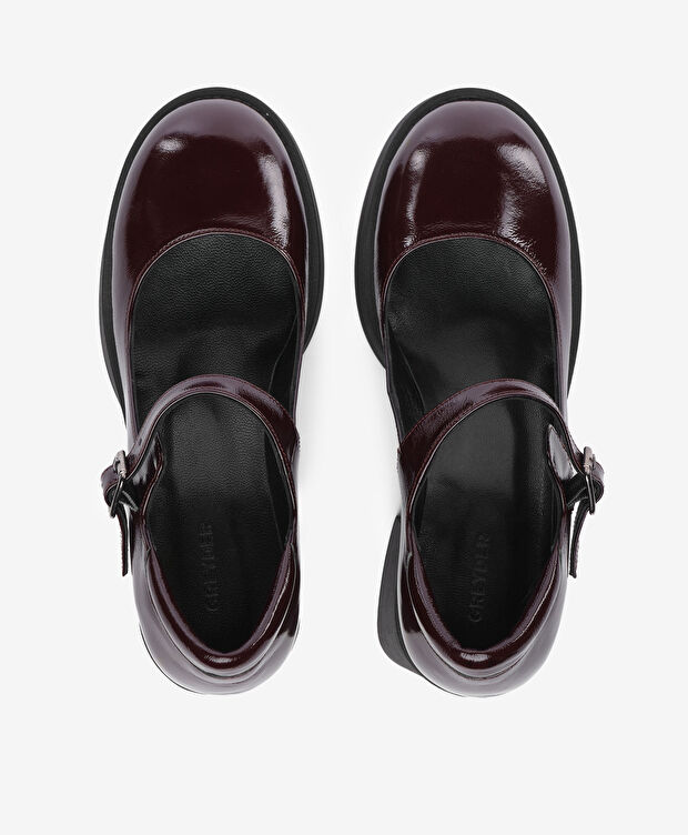 Kadın Bordo Rugan Hakiki Deri Klasik Ayakkabı - 5