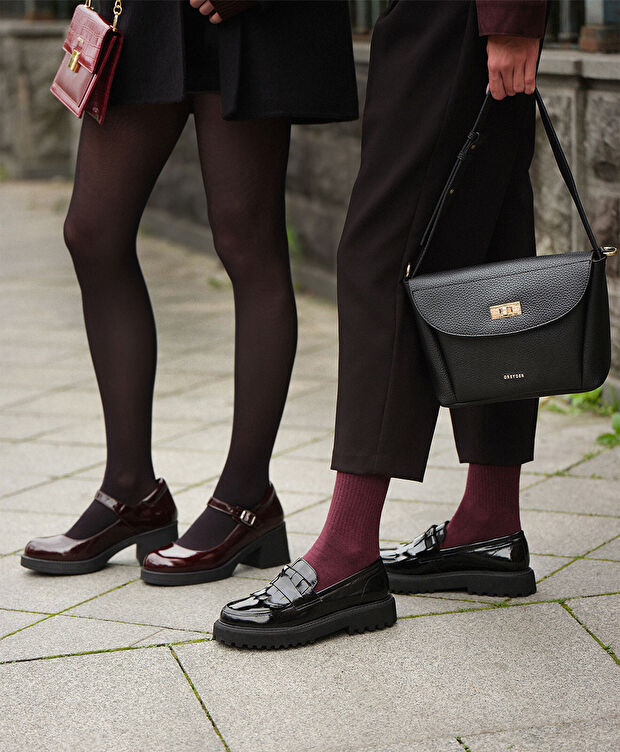 Kadın Bordo Rugan Hakiki Deri Klasik Ayakkabı - 7