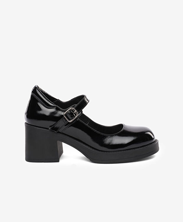 Kadın Siyah Rugan Hakiki Deri Klasik Ayakkabı - 1