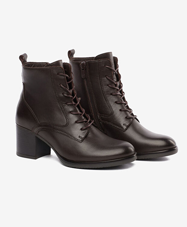 Kadın Kahverengi Hakiki Deri Topuklu Bot - 3