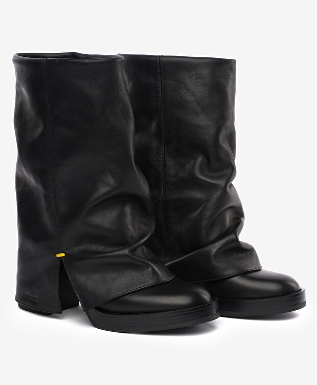 Kadın Siyah Hakiki Deri Topuklu Bot - 3