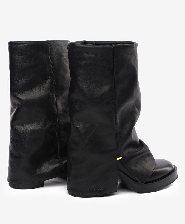 Kadın Siyah Hakiki Deri Topuklu Bot - 4