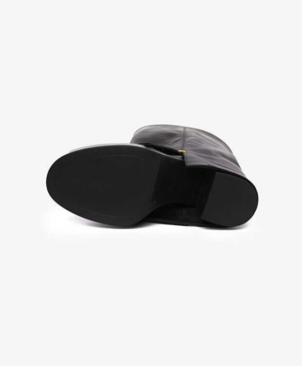 Kadın Siyah Hakiki Deri Topuklu Bot - 5