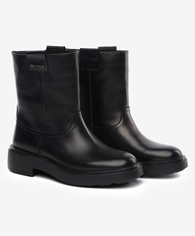 Kadın Siyah Hakiki Deri Bot - 3