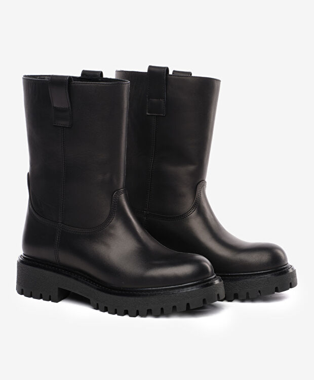 Kadın Siyah Hakiki Deri Bot - 3