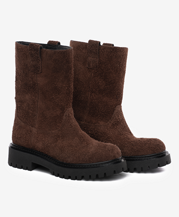 Kadın Kahverengi Süet Hakiki Deri Bot - 2