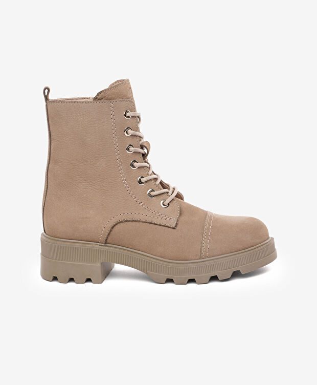 Kadın Vizon Nubuk Hakiki Deri Military Bot - 1