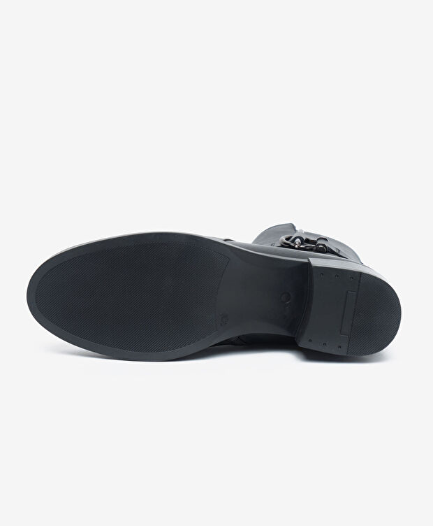 Kadın Siyah Hakiki Deri Topuklu Bot - 5