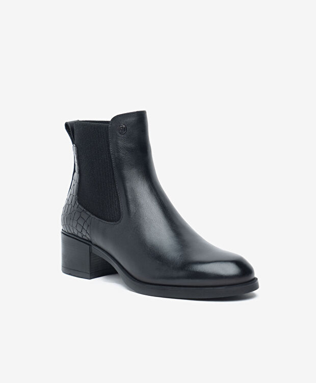 Kadın Siyah Hakiki Deri Chelsea Topuklu Bot - 2