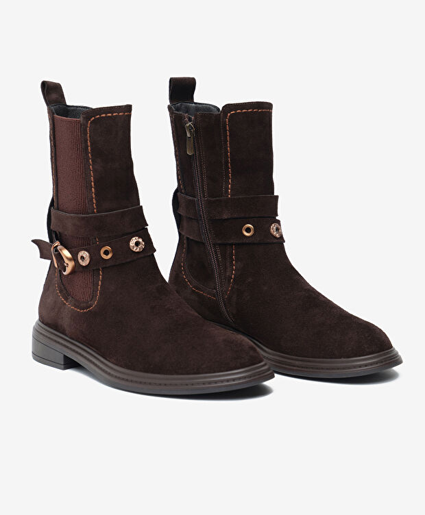 Kadın Kahverengi Hakiki Deri Bot - 3