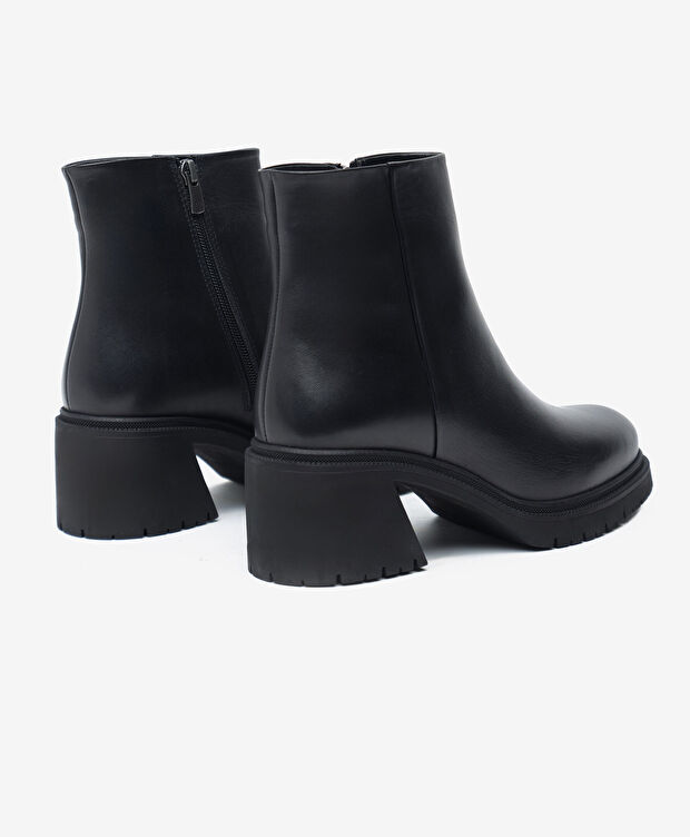 Kadın Siyah Hakiki Deri Topuklu Bot - 4