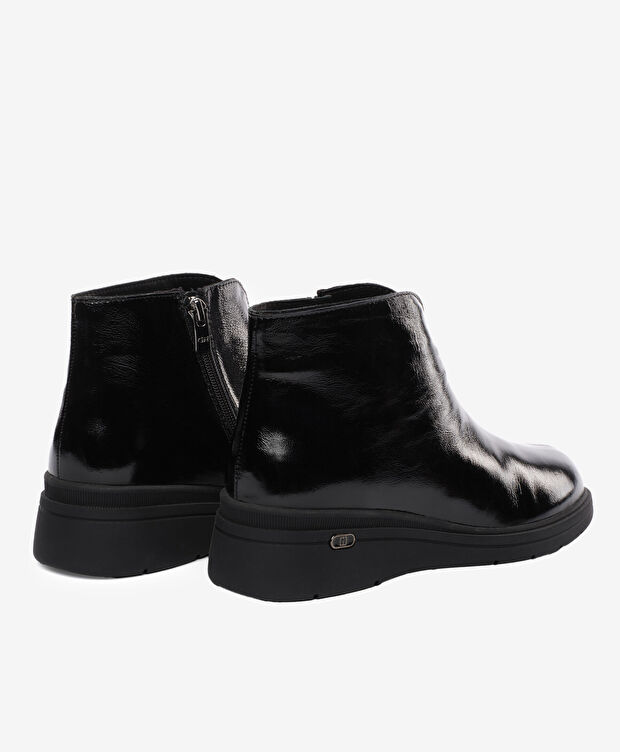 Kadın Siyah Rugan Hakiki Deri Comfort Bot - 4