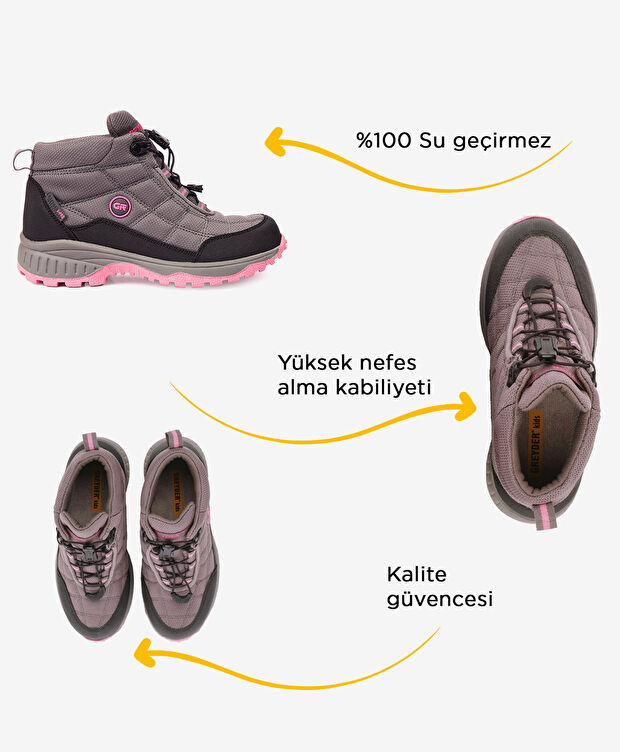 Kız Çocuk Gri Su Geçirmez Outdoor Bot - 2