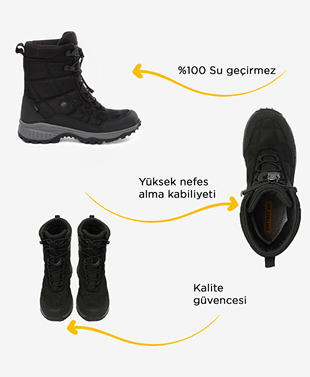 Erkek Çocuk Siyah Su Geçirmez Outdoor Bot - 2