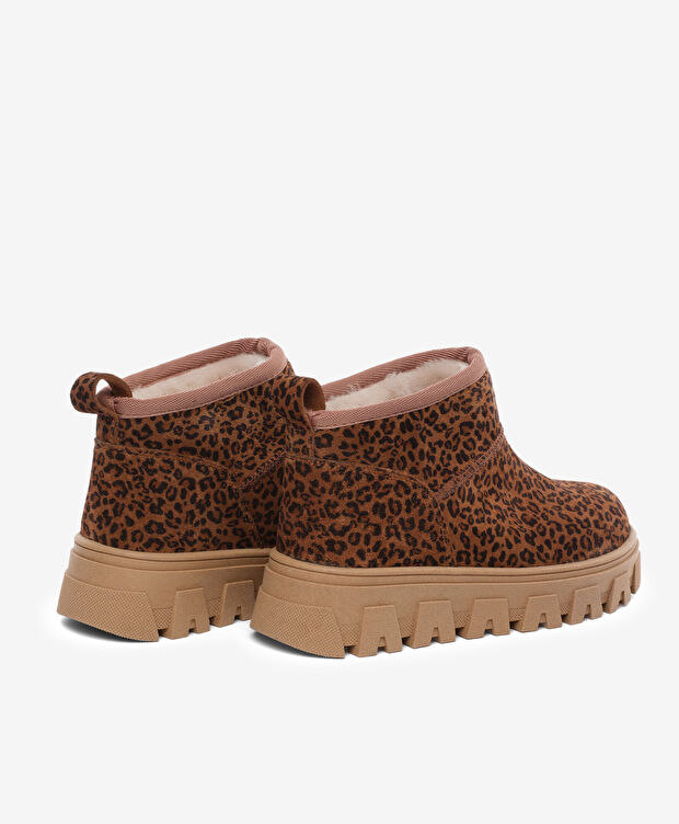 Kız Çocuk Leopar Hakiki Deri Bot - 4