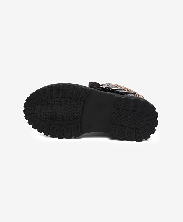 Kız Çocuk Siyah Hakiki Deri Military Bot - 5