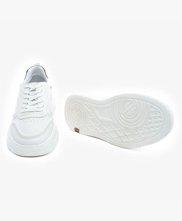 Erkek Beyaz Hakiki Sneaker Ayakkabı - 6