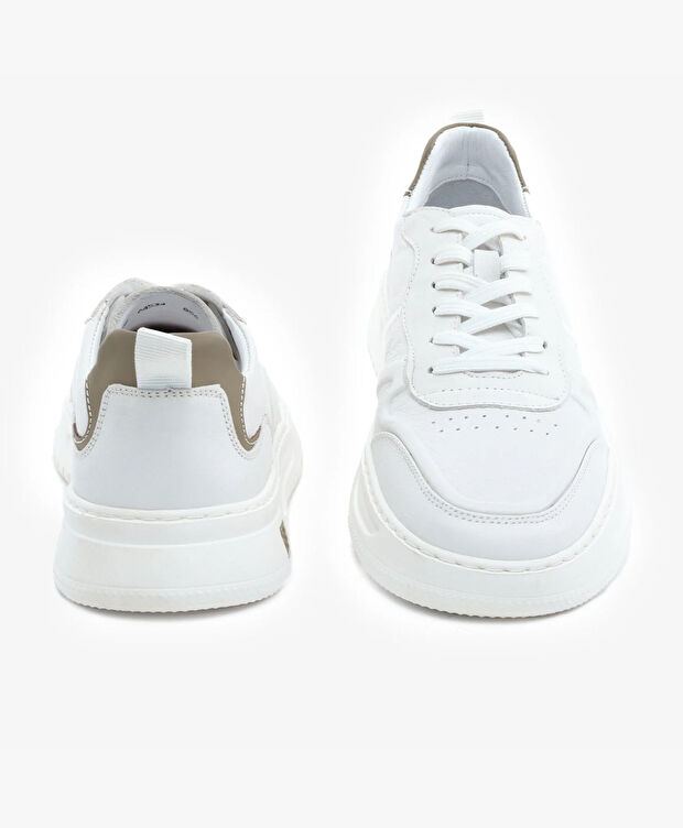Erkek Beyaz Hakiki Sneaker Ayakkabı - 7