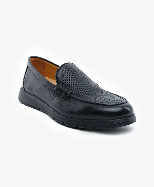 Erkek Siyah Hakiki Deri Comfort Ayakkabı - 2