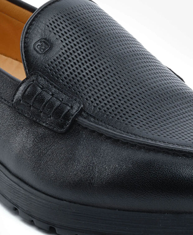 Erkek Siyah Hakiki Deri Comfort Ayakkabı - 5