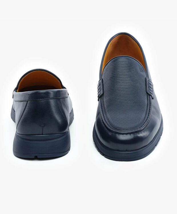 Erkek Lacivert Hakiki Deri Comfort Ayakkabı - 7