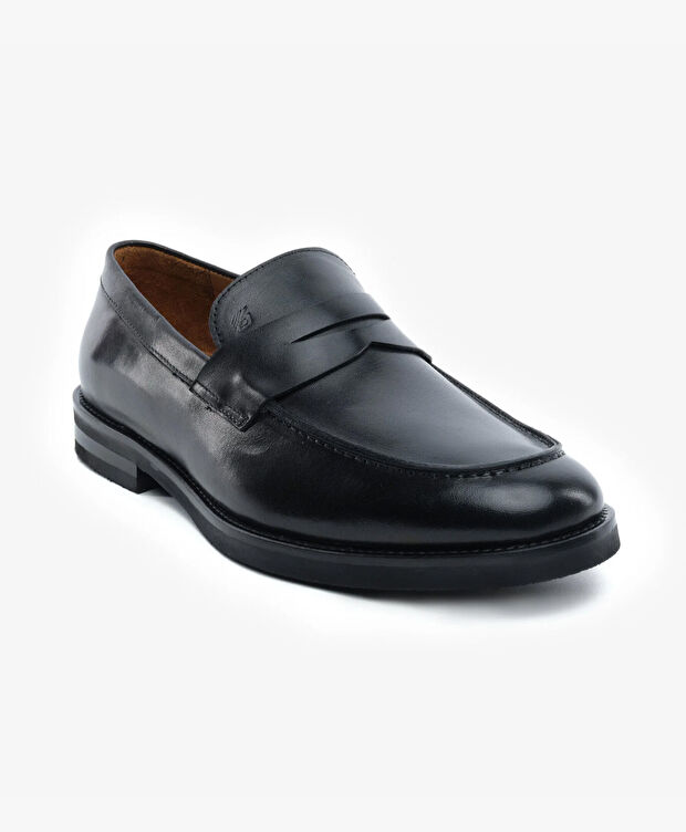 Erkek Siyah Hakiki Deri Klasik Ayakkabı - 2