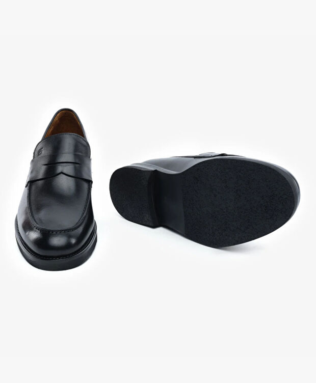 Erkek Siyah Hakiki Deri Klasik Ayakkabı - 6