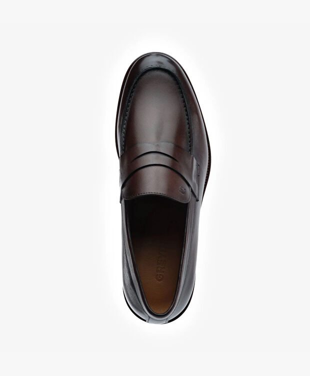 Erkek Kahverengi Hakiki Deri Klasik Ayakkabı - 4