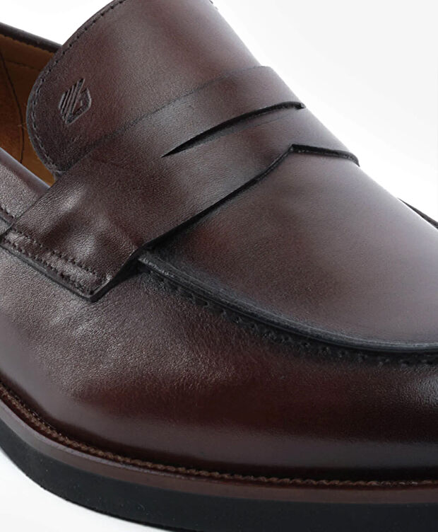 Erkek Kahverengi Hakiki Deri Klasik Ayakkabı - 5