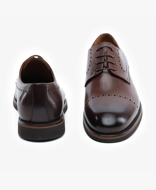 Erkek Kahverengi Hakiki Deri Oxford Ayakkabı - 7