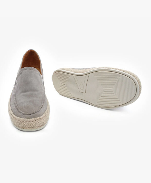 Erkek Gri Hakiki Deri Loafer Ayakkabı - 6