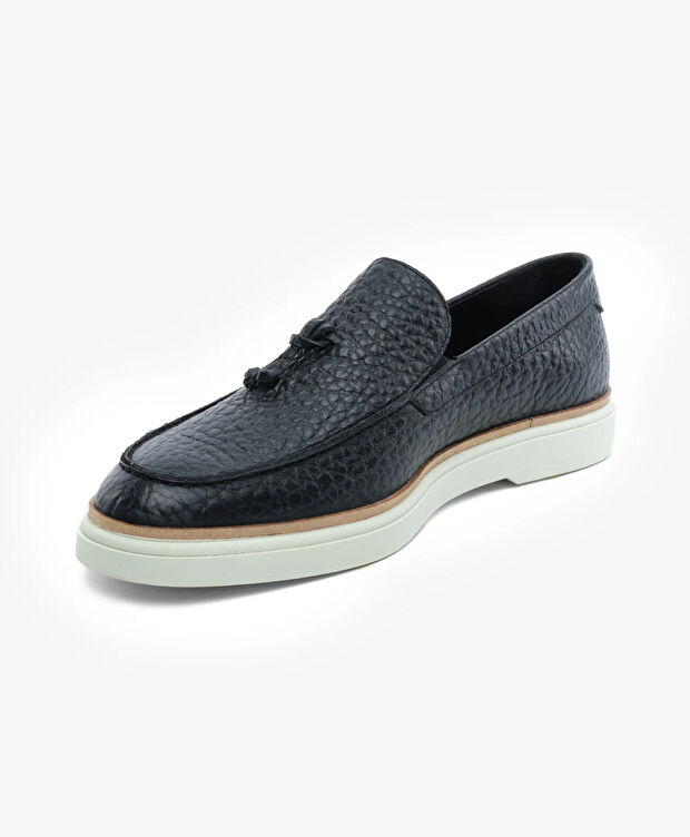 Erkek Siyah Hakiki Deri Loafer Ayakkabı - 3