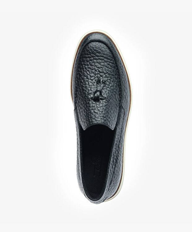 Erkek Siyah Hakiki Deri Loafer Ayakkabı - 4