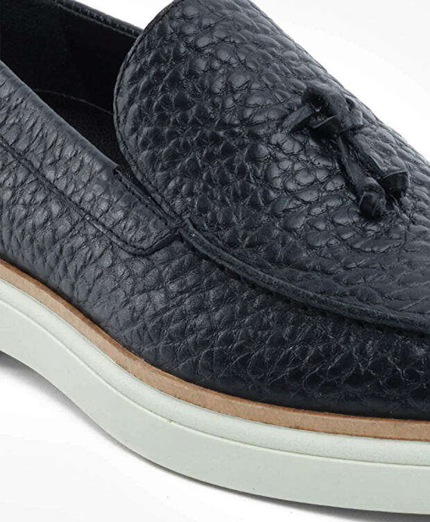 Erkek Siyah Hakiki Deri Loafer Ayakkabı - 5