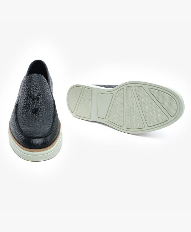 Erkek Siyah Hakiki Deri Loafer Ayakkabı - 6