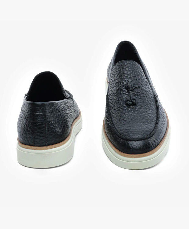 Erkek Siyah Hakiki Deri Loafer Ayakkabı - 7