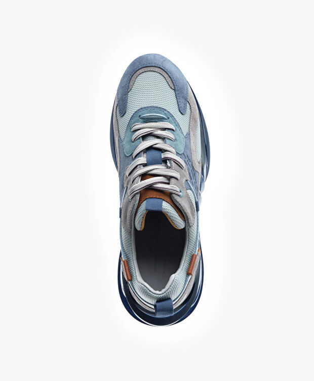 Erkek Füme Indigo Hakiki Deri Spor Ayakkabı - 4