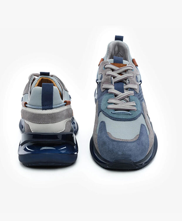 Erkek Füme Indigo Hakiki Deri Spor Ayakkabı - 7