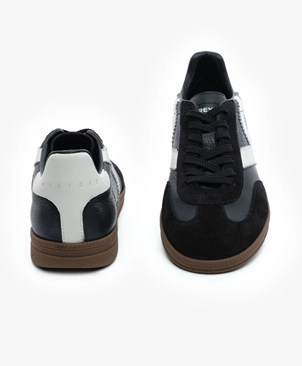 Erkek Siyah Hakiki Deri Sneaker Ayakkabı - 7