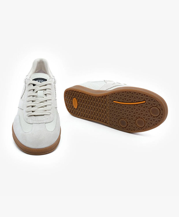 Erkek Kirli Beyaz Hakiki Deri Sneaker Ayakkabı - 6