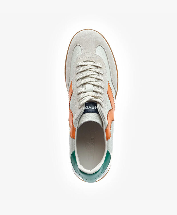 Erkek Kemik Turuncu Hakiki Deri Sneaker Ayakkabı - 4