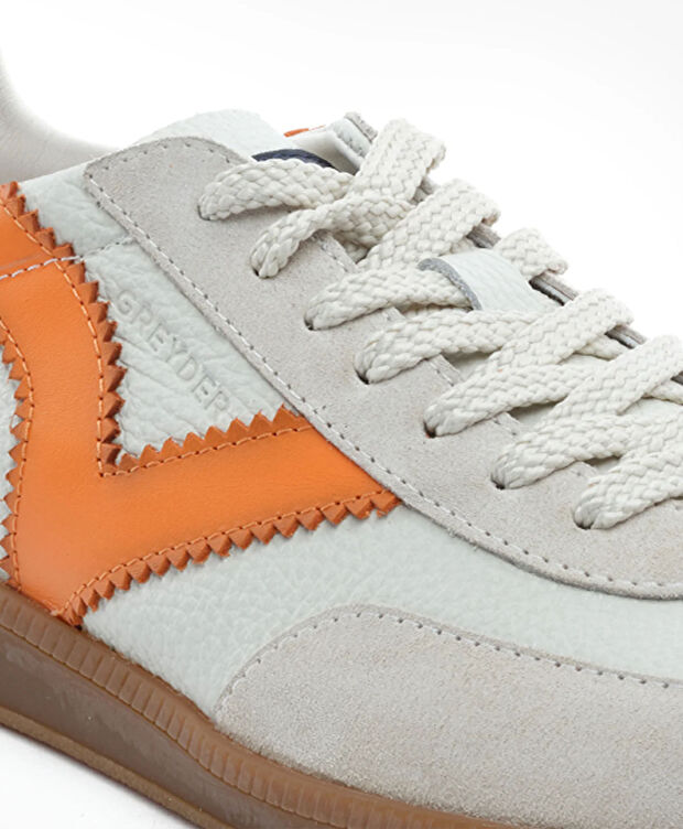 Erkek Kemik Turuncu Hakiki Deri Sneaker Ayakkabı - 5