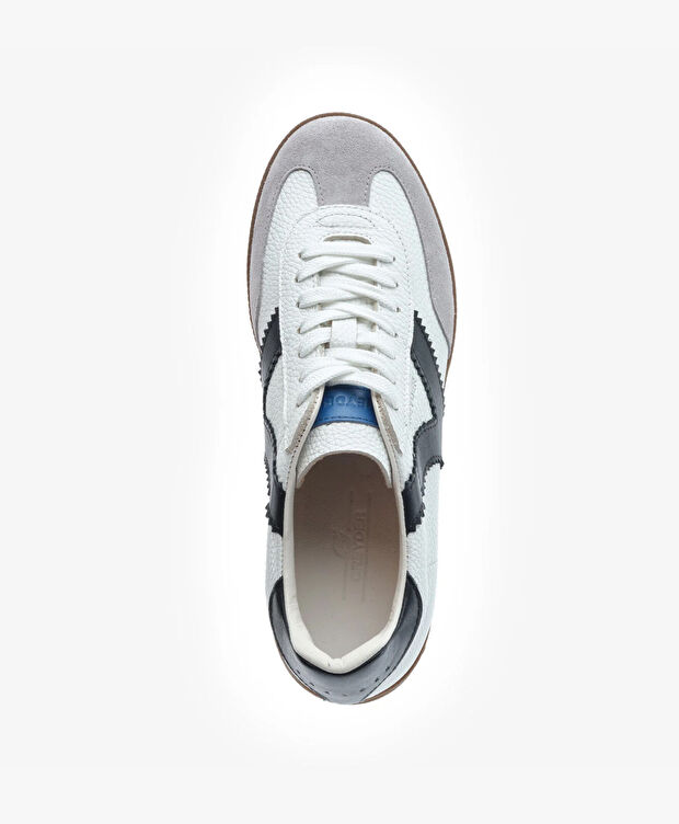 Erkek Beyaz Siyah Hakiki Deri Sneaker Ayakkabı - 4