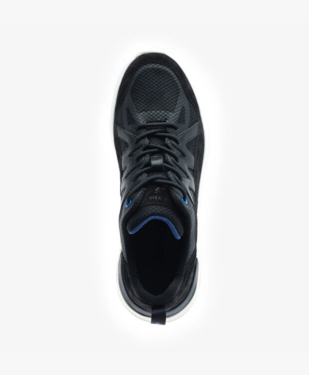 Erkek Siyah Hakiki Deri Spor Ayakkabı - 4