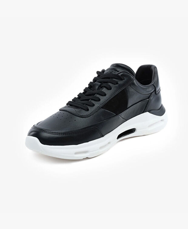 Erkek Siyah Hakiki Deri Spor Ayakkabı - 3