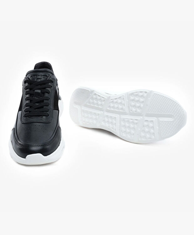 Erkek Siyah Hakiki Deri Spor Ayakkabı - 6