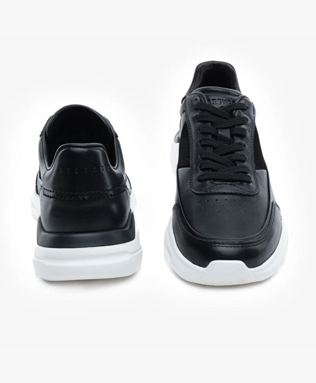 Erkek Siyah Hakiki Deri Spor Ayakkabı - 7